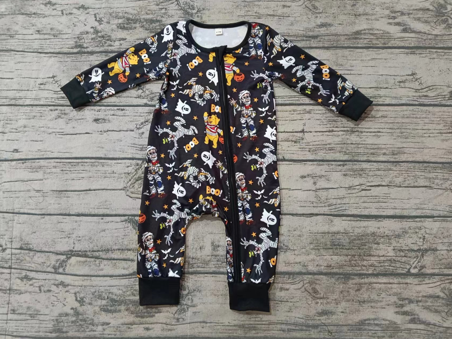 Custom moq 3 eta 6-7weeks  Bandage Bear-Tiger Black Long Sleeve Zipper Climbing Suit