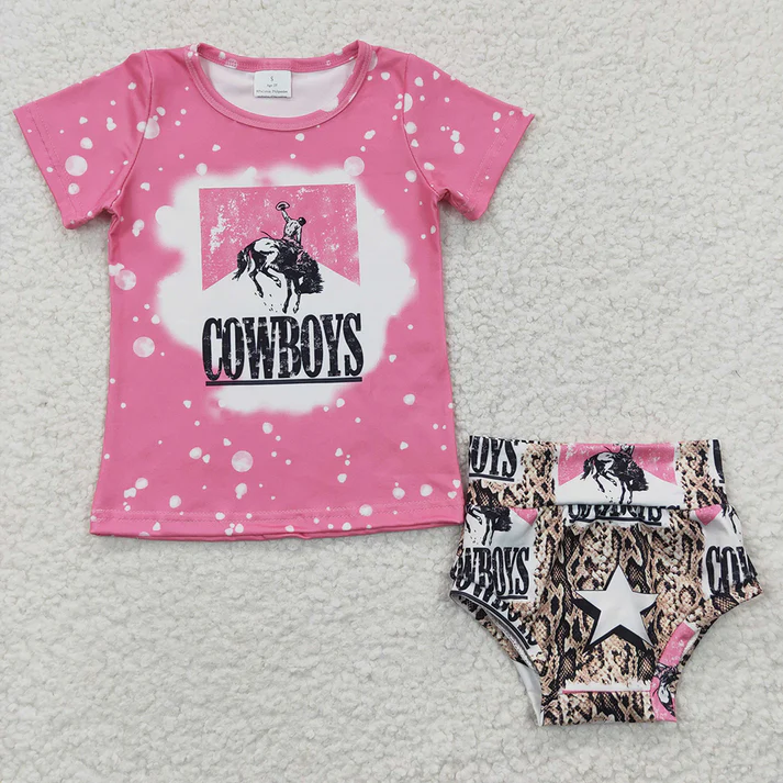 RTS NO MOQ baby girls clothes short sleeve briefs sets