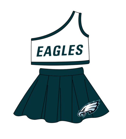 Custom moq 5 each style eta 6-7weeks baby girl clothes team white green sleeveless skirts sets-25.8.26