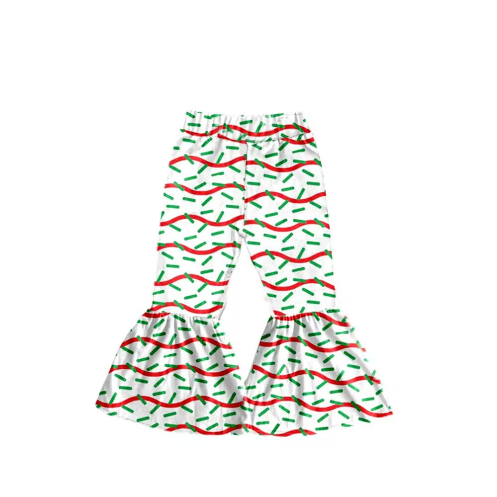 Deadline October 3 custom no moq eta 6-8weeks White bell-bottom pants with red and green stripes