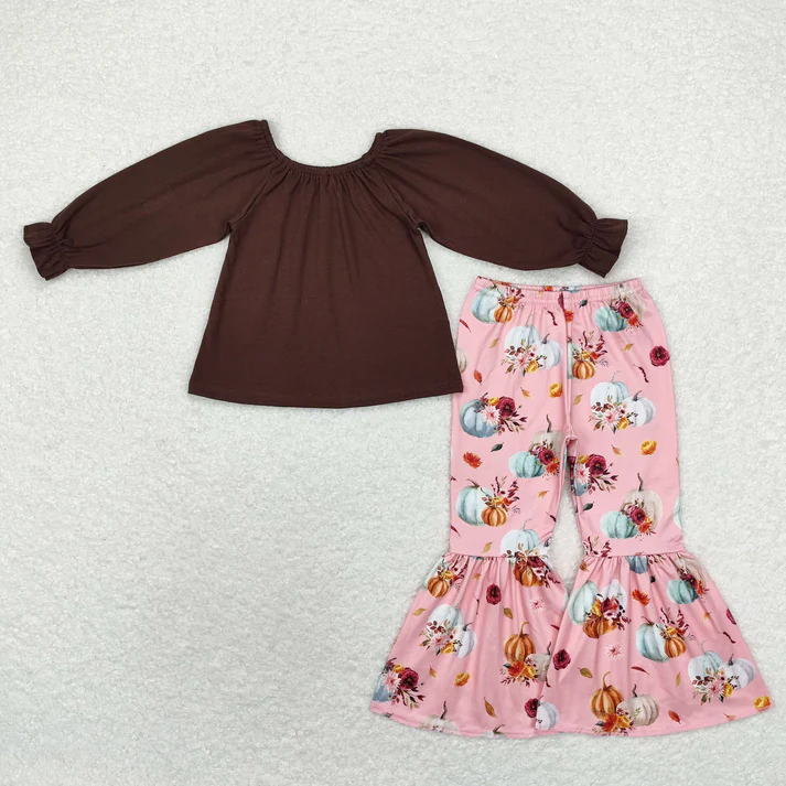 RTS NO MOQ Sibling baby girl clothes Halloween short sleeve and long sleeve pants Sets