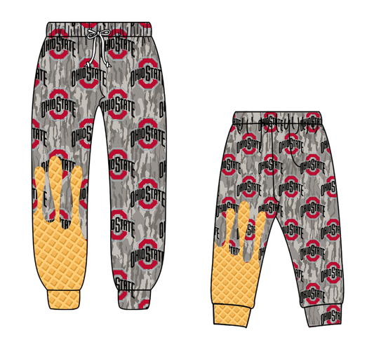 Custom moq 5 mix size milk silk summer teams baby boy clothes camouflage long pants and adult pants-25.8.26