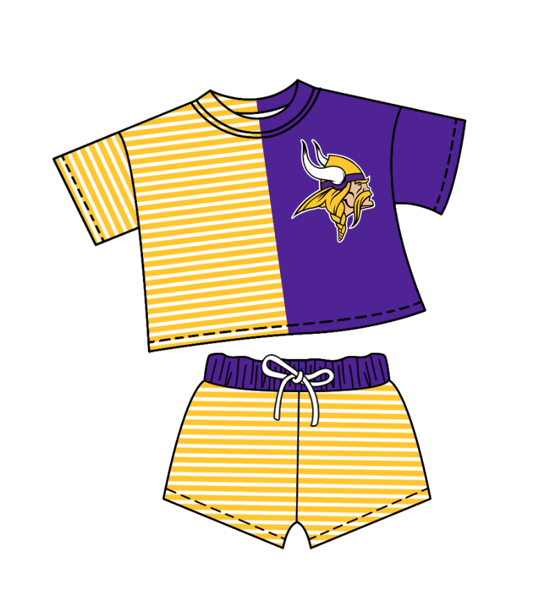 Custom moq 5 mix size milk silk baby girl clothes team purple short sleeve shorts sets and pants sets and romper and top and shorts