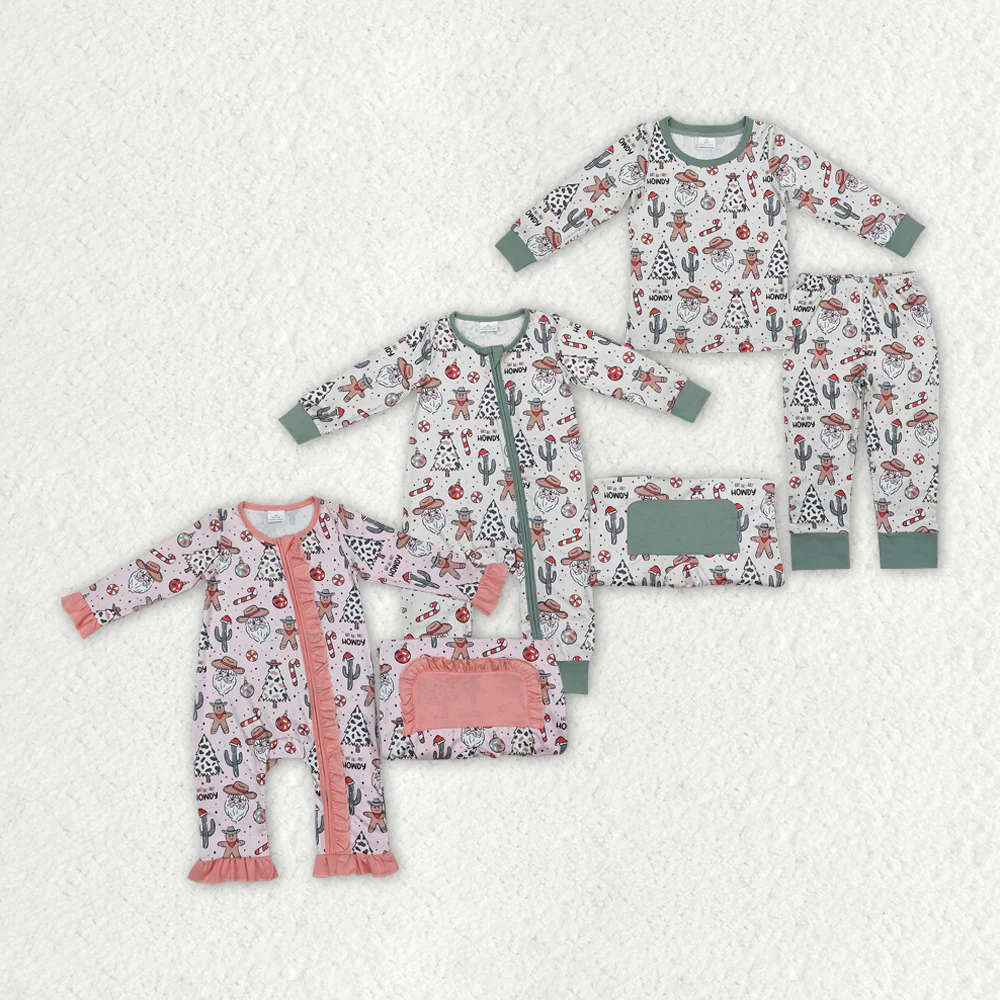 RTS NO MOQ Sibling Baby girls clothes Christmas long-sleeved trousers suit & rompers