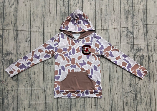 Custom moq 5 mix size milk silk baby boys clothes team camouflage summer hooded long sleeve top-25.11.20