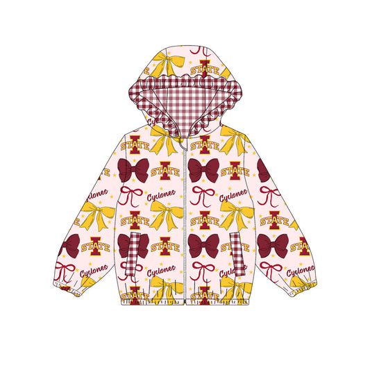 1003-Custom moq 8 mix size milk silk summer team baby girls clothes bow brick red hooded long sleeve top-25.10.9