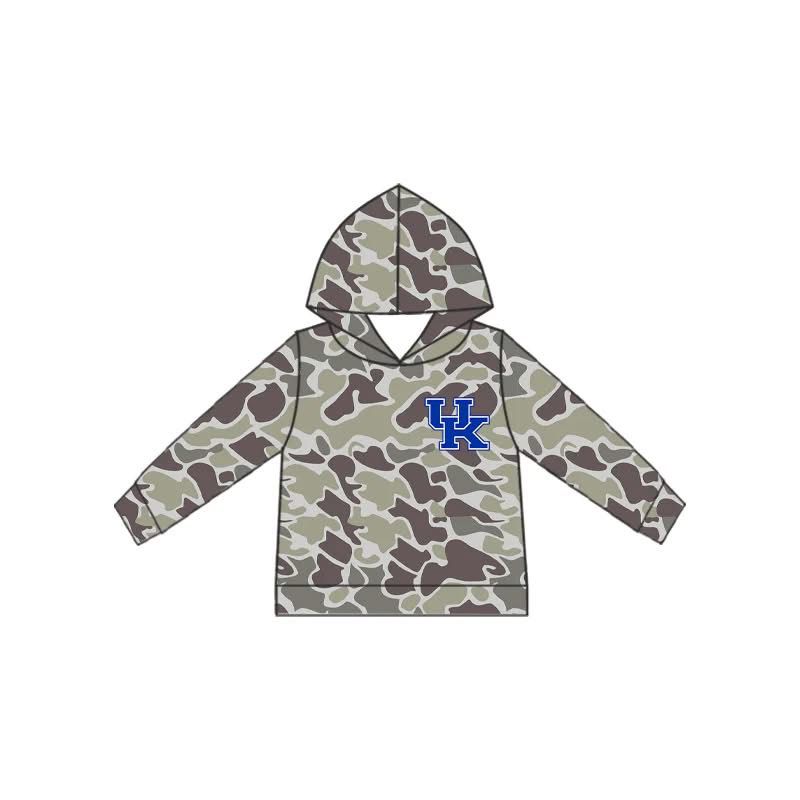 Custom moq 5 mix size milk silk summer teams baby boy clothes camouflage hooded long sleeve top and shorts-25.8.28