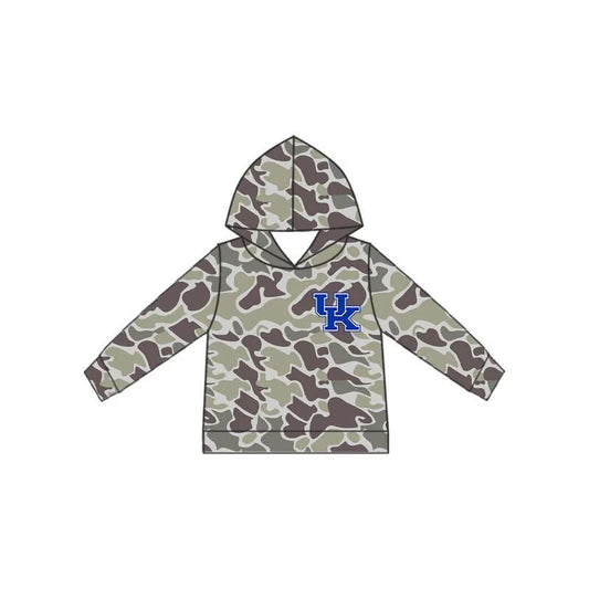 Custom moq 5 mix size milk silk summer teams baby boy clothes camouflage hooded long sleeve top and shorts-25.8.28