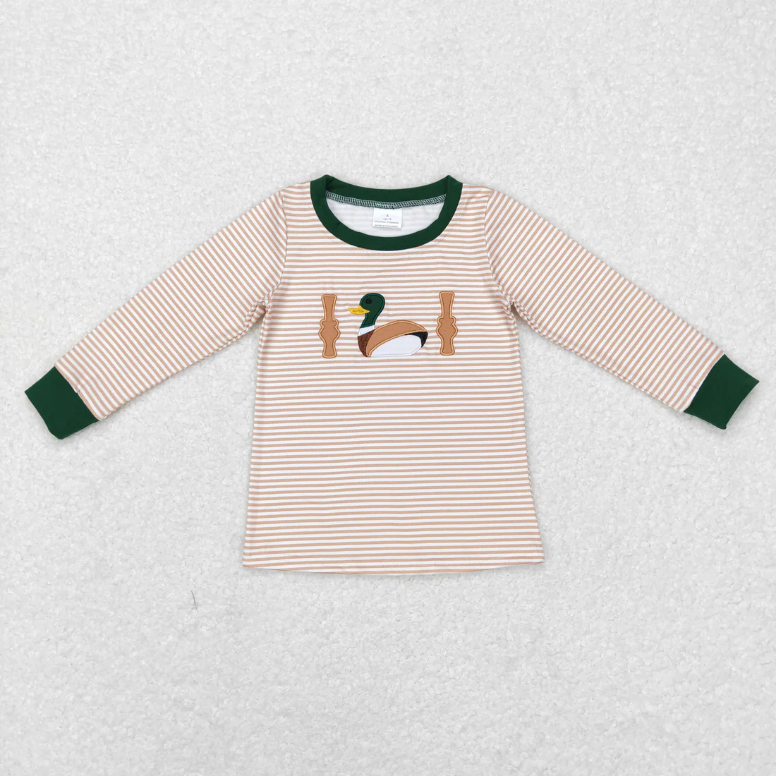 RTS NO MOQ Sibling baby boy girl clothes embroidery duck puppy long-sleeved tops