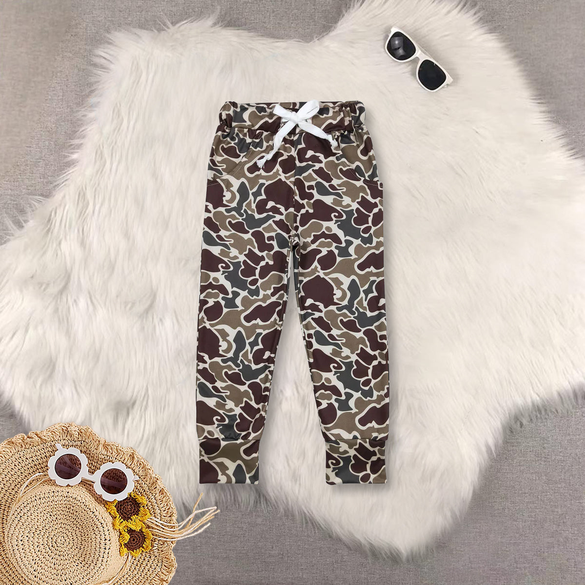 RTS NO MOQ Sibling baby boy clothes short-sleeved top camouflage trousers sets and top and pants