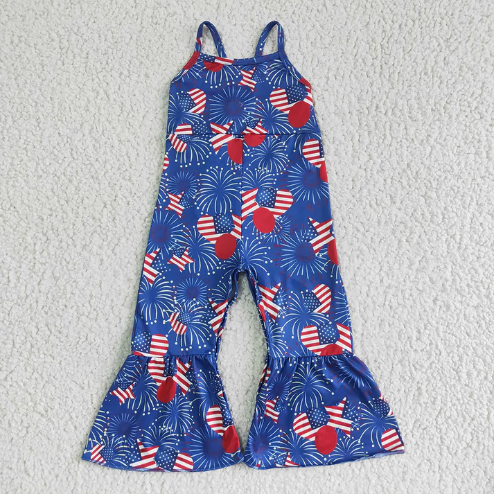 RTS Boys and girls floral Short Sleeve firewoerk jumpsuit