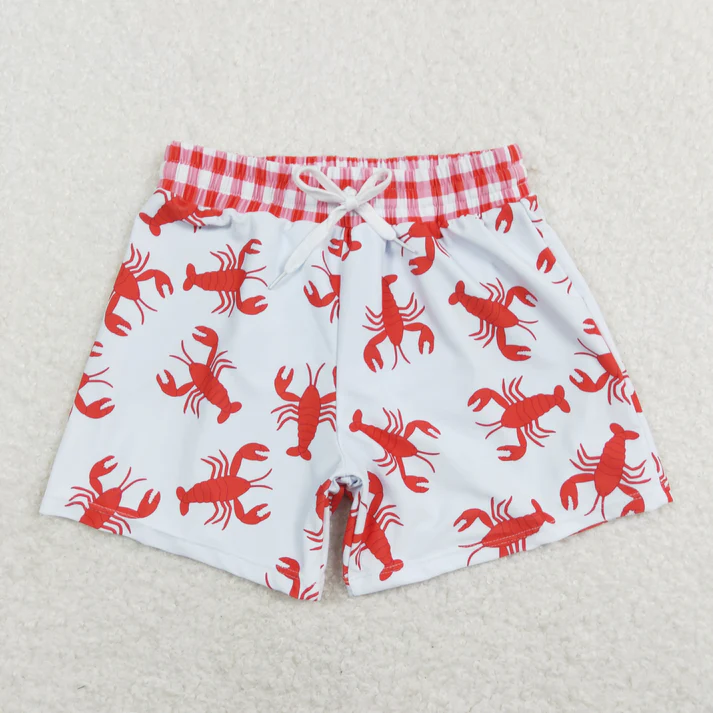 RTS NO MOQ baby boy clothes crab summer swim trunks