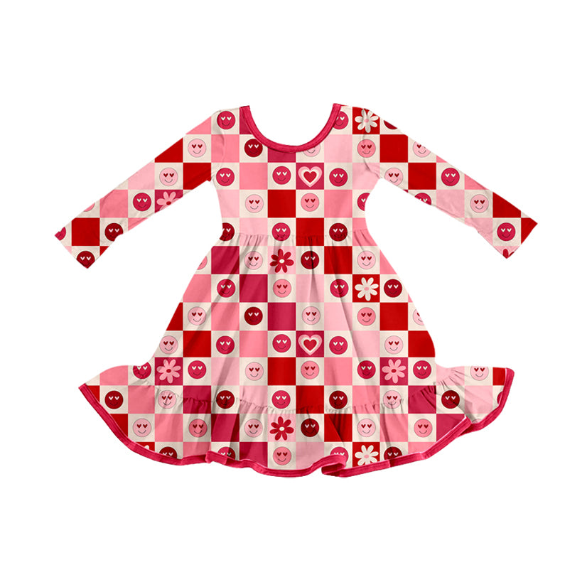 25.9.6 custom each style moq 5eta 4-6week Sibling Sisters smiley love baby girl long sleeve pants sets and dress and rompers match family design