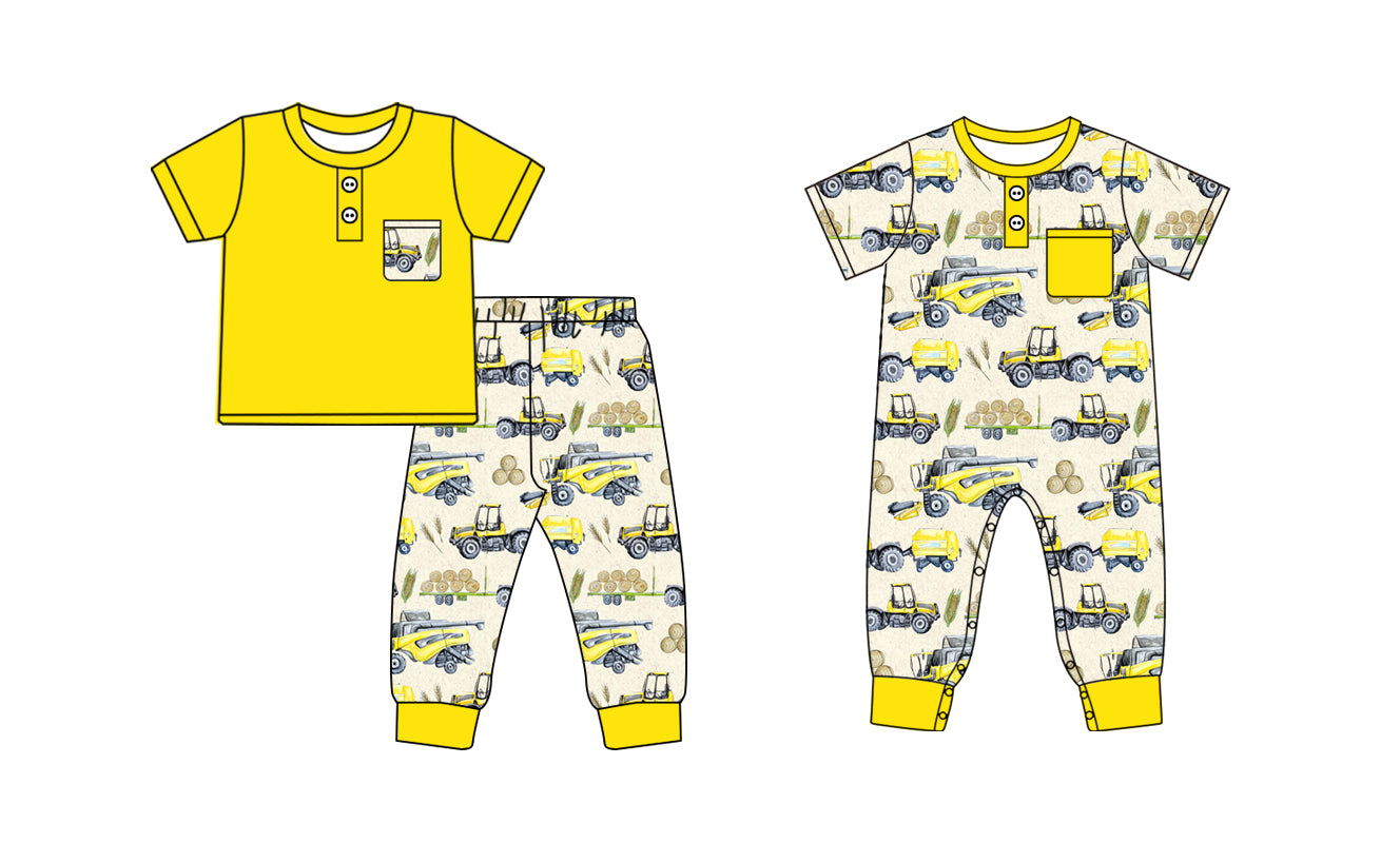 11.13 custom each style moq 5eta 4-6week Sibling Sister yellow baby girls short sleeve sets and rompers match design