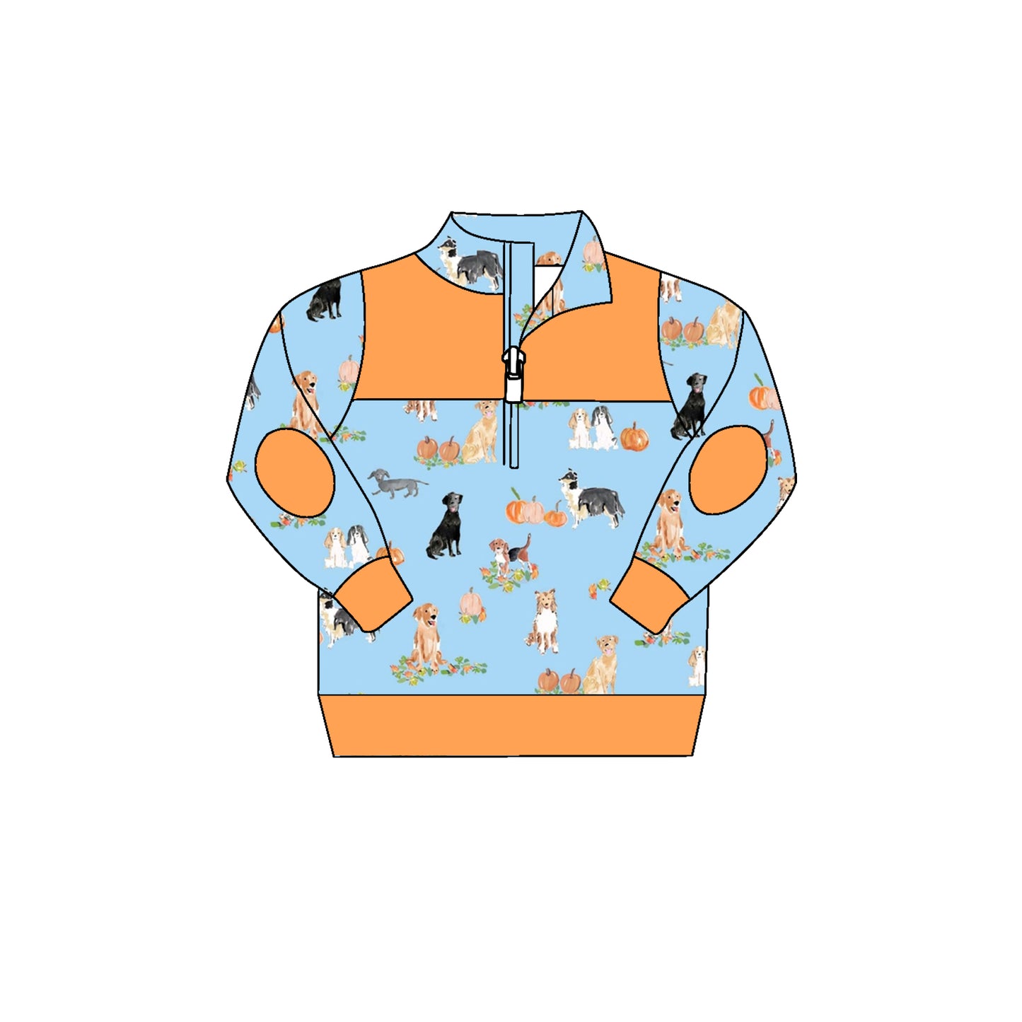 5.11custom each style moq 5eta 4-5week Sibling Sister Border collie golden retriever beagle prints orange-blue boys and girls outfits and baby romper and dress match family design