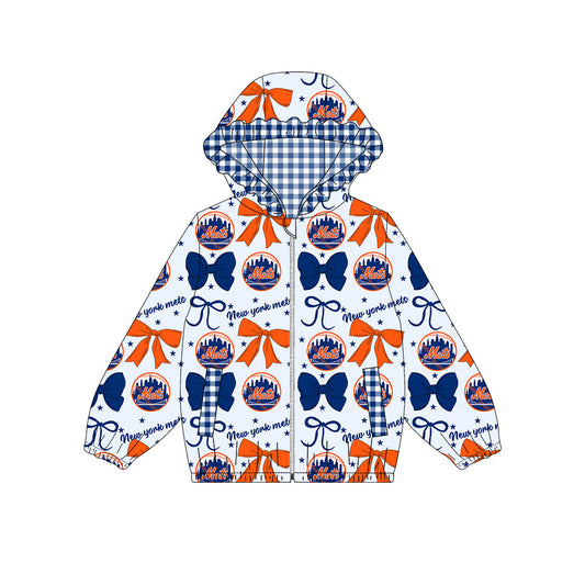1002-Custom moq 8 mix size milk silk summer team baby girls clothes bow blue hooded long sleeve top-25.10.9