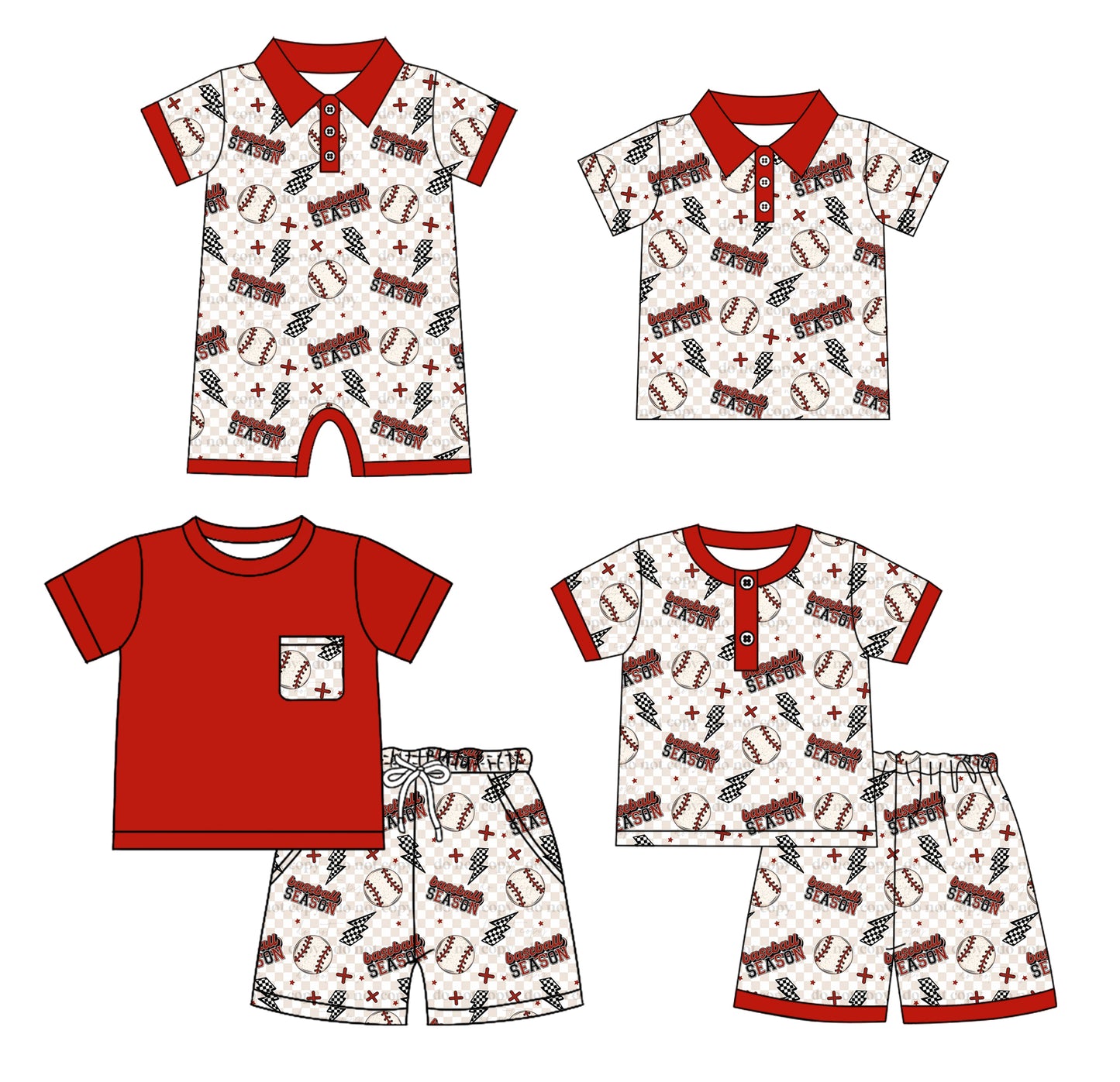 4.4 custom each style moq 5eta 4-6week Sibling Sister baseball baby boy sets 1 and sets 2 and boy rompers and top match family design