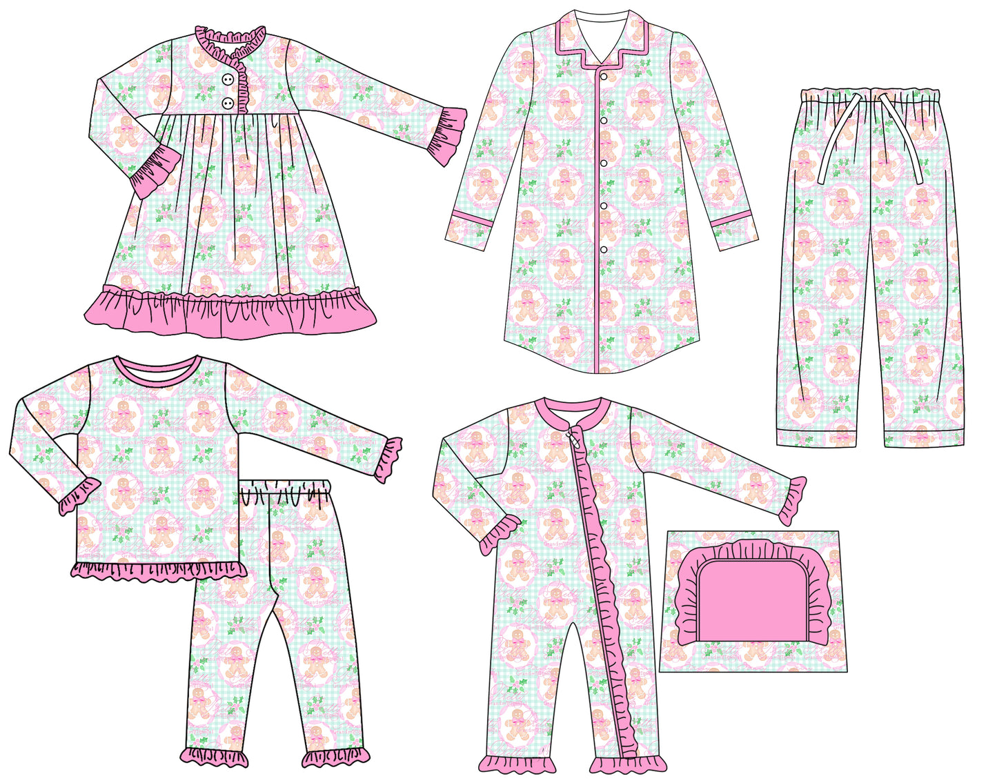 25.6.21 custom each style moq 5eta 4-6week Sibling Sisters Christmas baby girl long sleeve pants sets and adult top and adult pants and romper and dress match family design