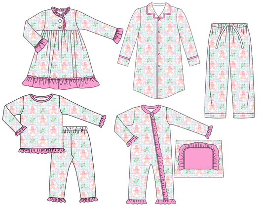 25.6.21 custom each style moq 5eta 4-6week Sibling Sisters Christmas baby girl long sleeve pants sets and adult top and adult pants and romper and dress match family design