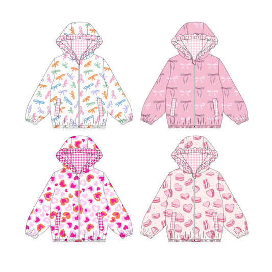 25.9.4 custom each style moq 5eta 4-6week Sibling Sisters love bow baby girl hooded long sleeve top 4 match family design