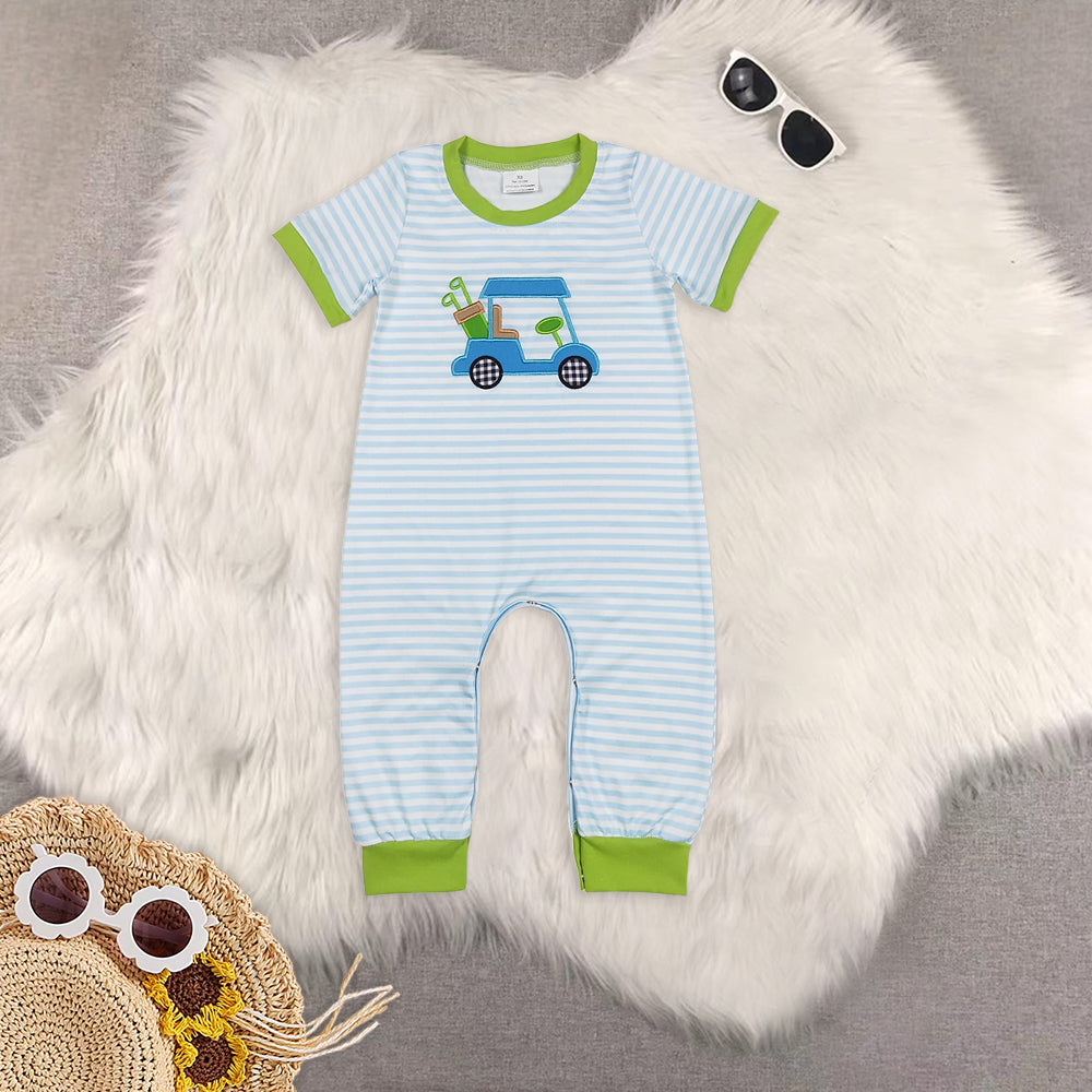 RTS NO MOQ Embroidery short-sleeved shorts suit & short-sleeved sets and romper