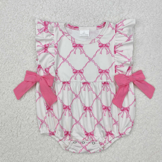 RTS NO MOQ ETA 5/7days arrived SR2269 Rose Red Bow Pattern Vest Bodysuit