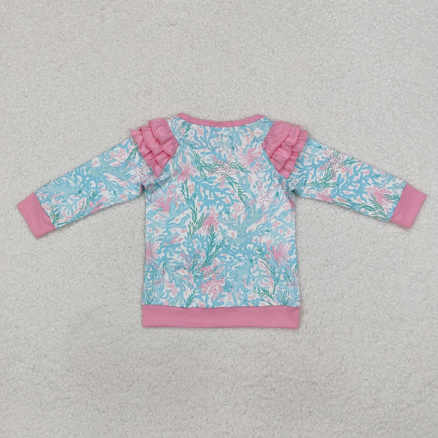 RTS NO MOQ ETA 5/7days Arrived GT0763 Seagrass pink lace long-sleeved top