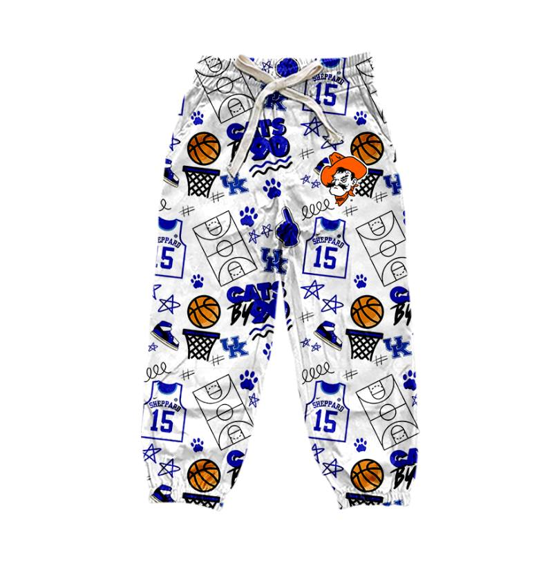 Custom moq 5 mix size milk silk summer team baby boys clothes blue long pants-25.10.22