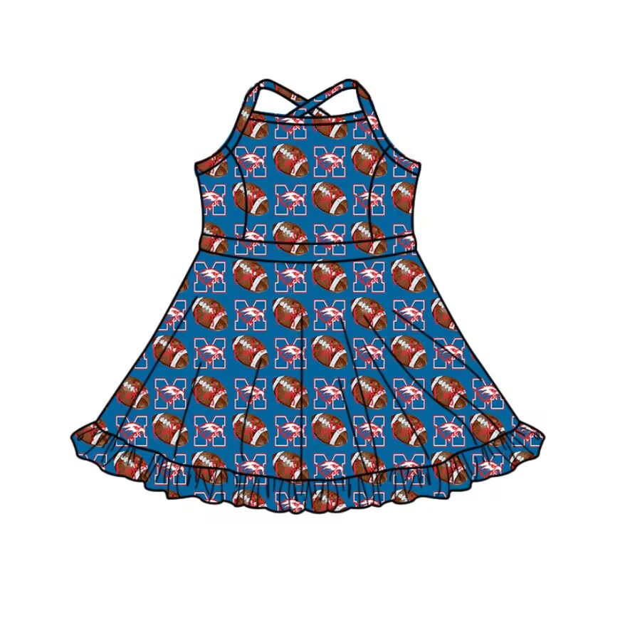 Custom moq 5 each style eta 6-7weeks baby girl clothes team sleeveless dress