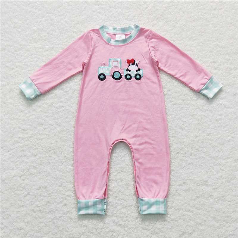 RTS NO MOQ Baby Girls Construction Romper Clothing Sets