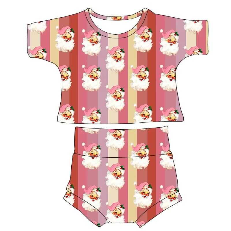 Custom moq 5 each style eta 6-7weeks baby girl clothes short sleeve briefs set 6-25.7.28
