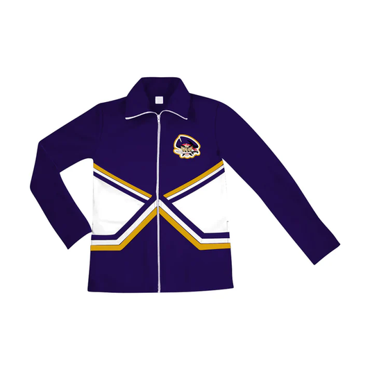 Custom moq 5 mix size milk silk baby girls clothes team purple long sleeve jacket-25.7.23