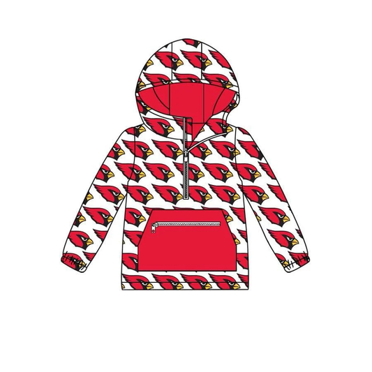 Custom moq 5 mix size milk silk baby girls clothes team red hooded long sleeve top-25.8.1