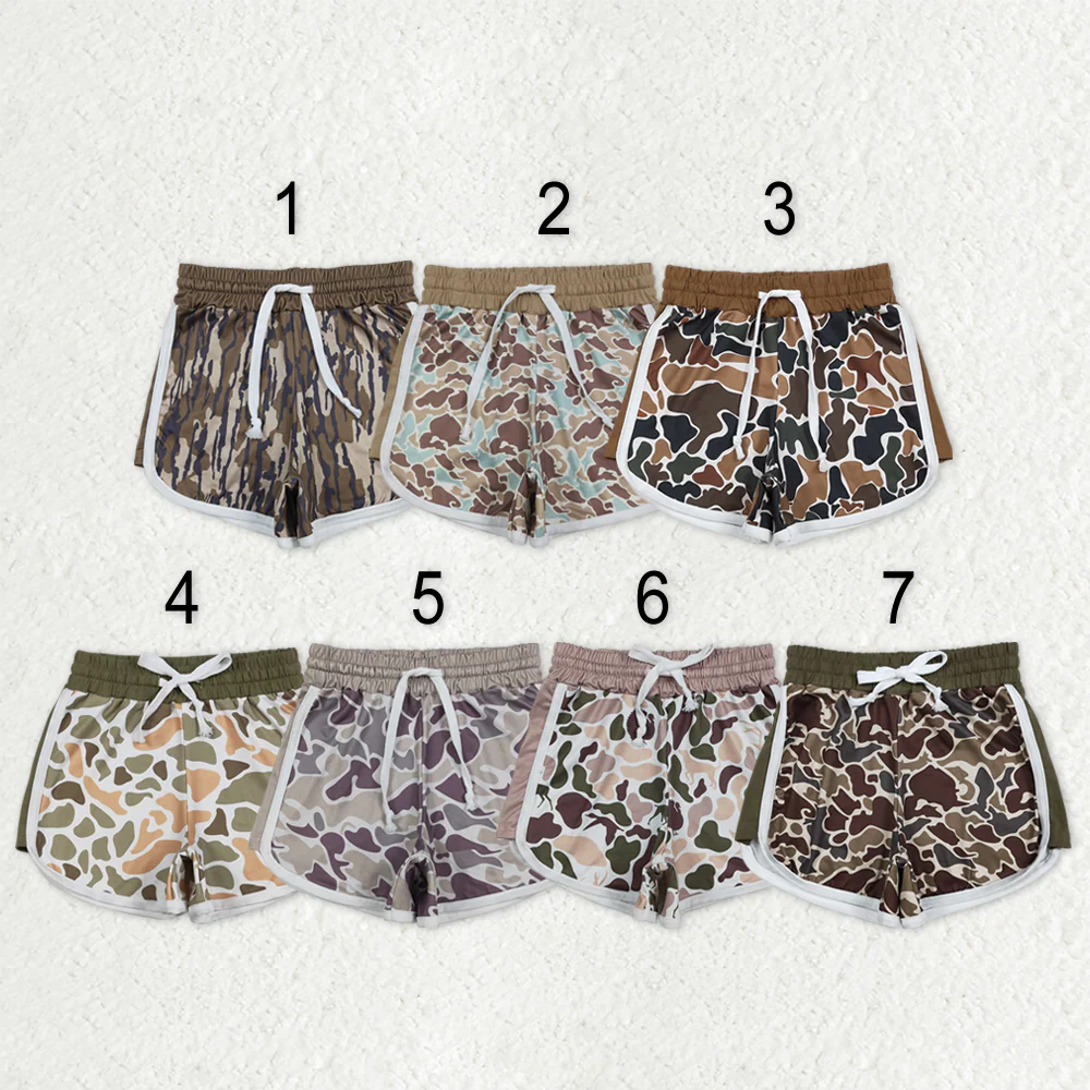 RTS NO MOQ Sibling baby girl clothes camouflage summer shorts