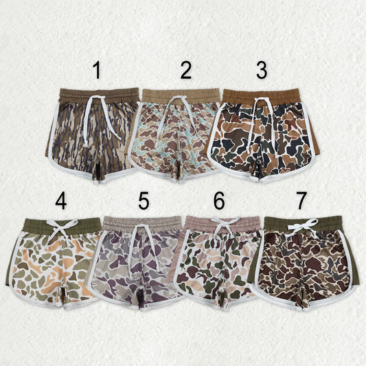 RTS NO MOQ Sibling baby girl clothes camouflage summer shorts