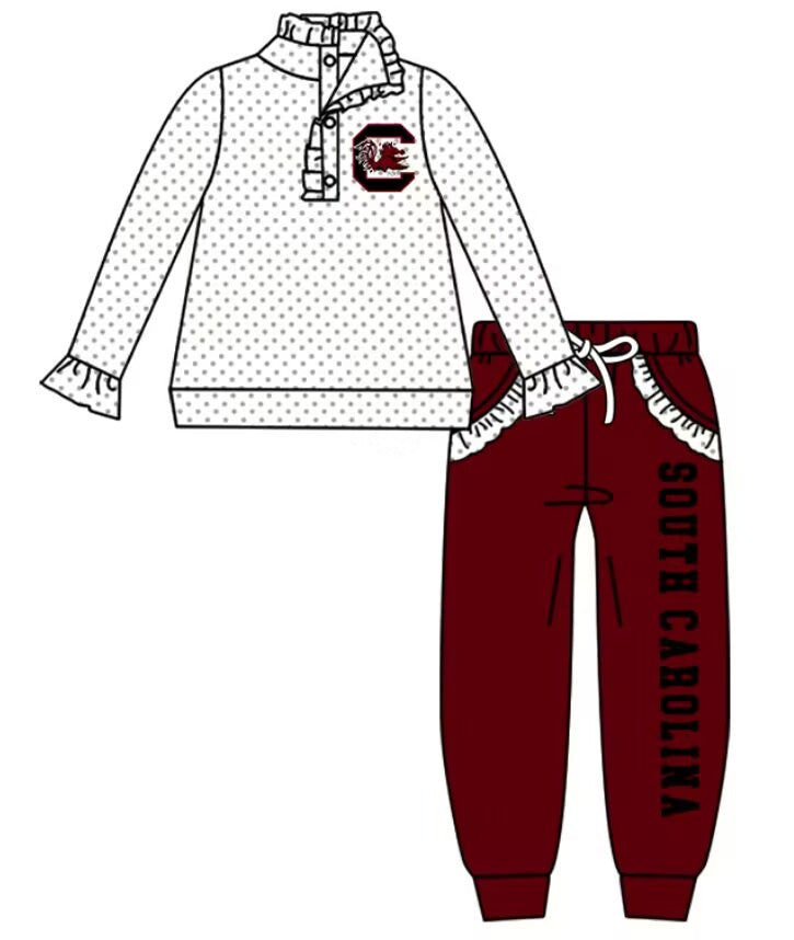 Custom moq 5 mix size milk silk summer teams baby girls clothes dark red hooded long sleeve pants sets and boy sets 2 and jumpsuit-25.8.28