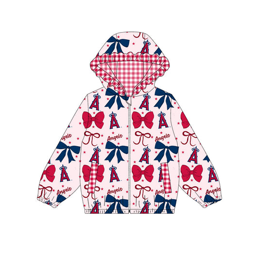 1002-Custom moq 8 mix size milk silk summer team baby girls clothes bow dark red hooded long sleeve top-25.10.9
