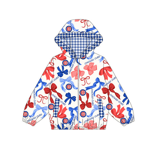 Custom moq 8 mix size milk silk summer team baby girls clothes bow sky blue hooded long sleeve top-25.9.19