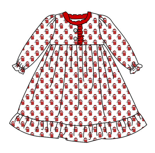 Cmoq 5 tat about 6-8 weeks team Santa hat red SZC team long sleeve Girls Nightdress