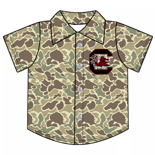 Custom moq 5 mix size milk silk summer teams baby boy clothes team camouflage button short sleeve top-25.9.4