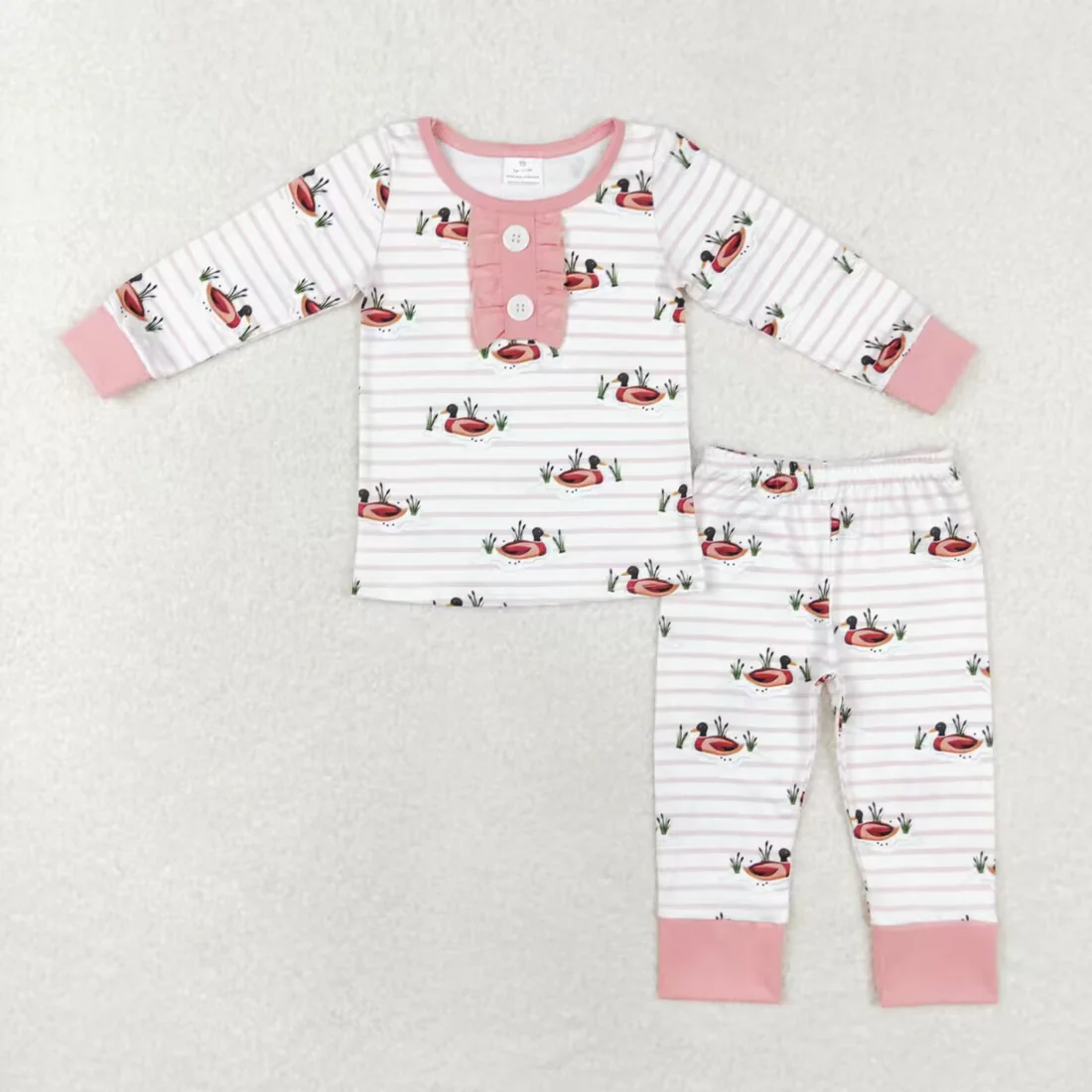 RTS NO MOQ Sibling baby girls clothes duck long sleeve pants sets