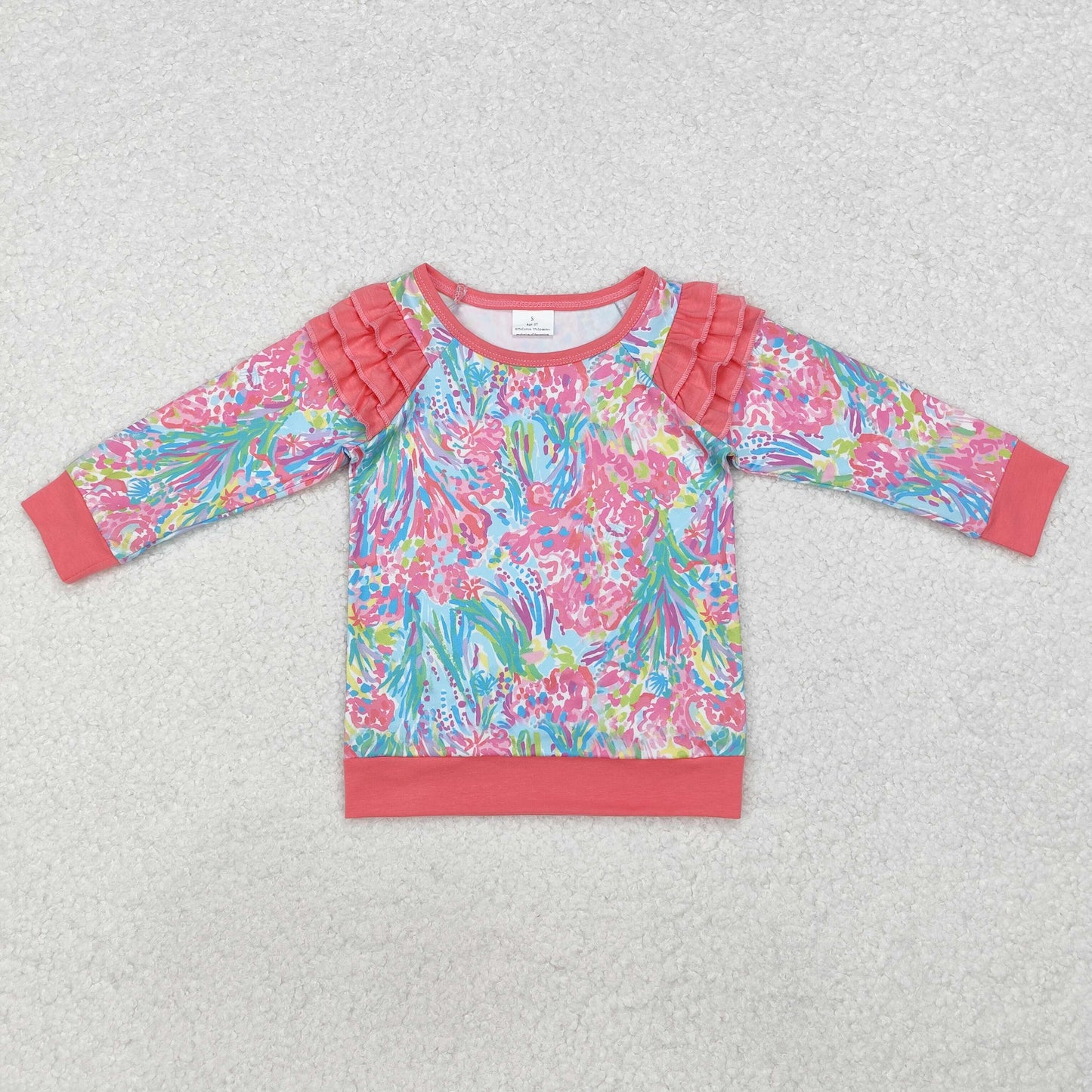 RTS NO MOQ ETA 5/7days arrived GT0766 Seagrass pink lace blue long-sleeved top
