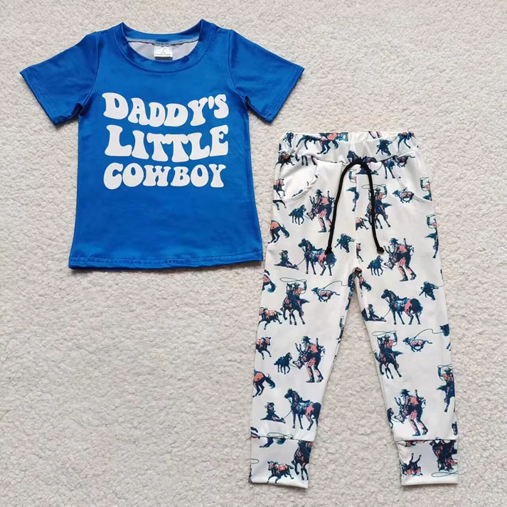 RTS NO MOQ Girls Boys short sleeve pants Sets