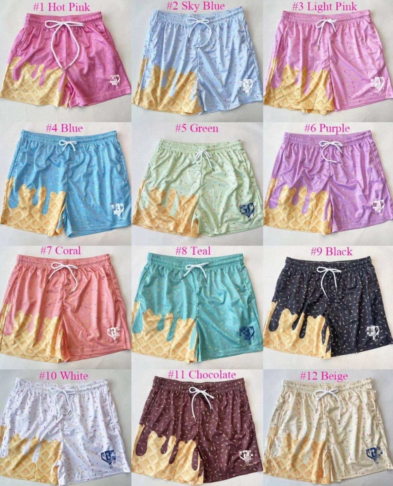 Custom moq 5 each style eta 6-7weeks baby girl clothes team drip shorts Ice cream summer shorts