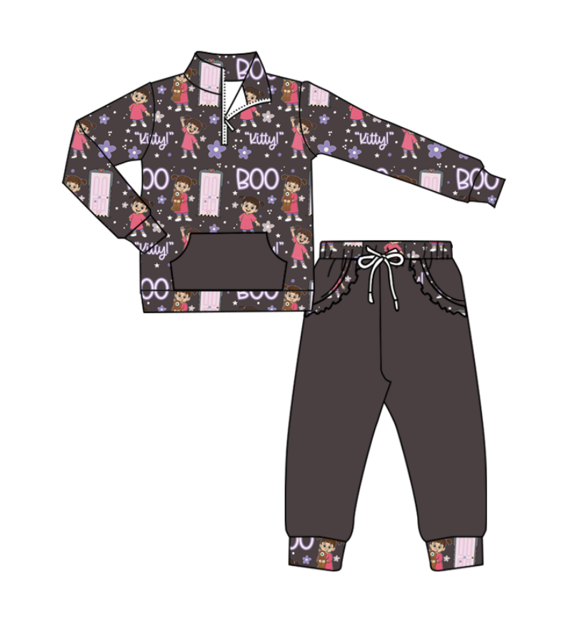 Custom moq 5 mix size milk silk baby girl clothes long sleeve pants sets and shorts