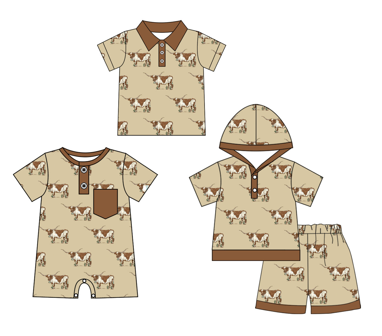 11.23 custom each style moq 5eta 4-6week Sibling Sister cow baby boy short sleeve shorts sets and boy romper and top match design