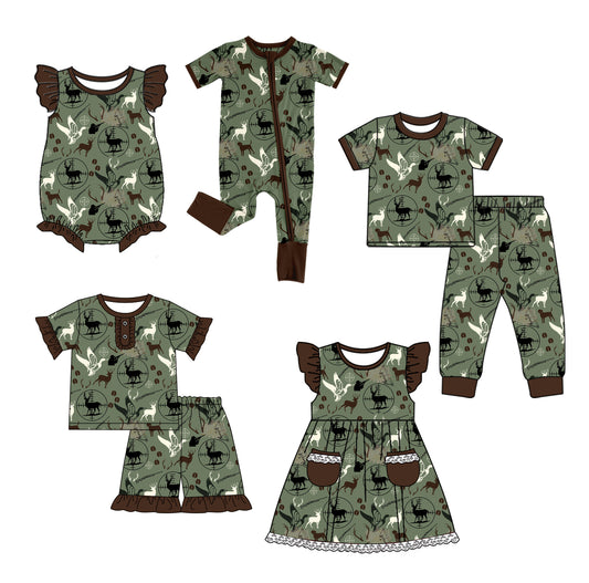 11.27 custom each style moq 5eta 4-6week Sibling Sister duck baby girl short sleeve shorts sets and short sleeve pants sets 2 and girls romper and boy romper and dress match design