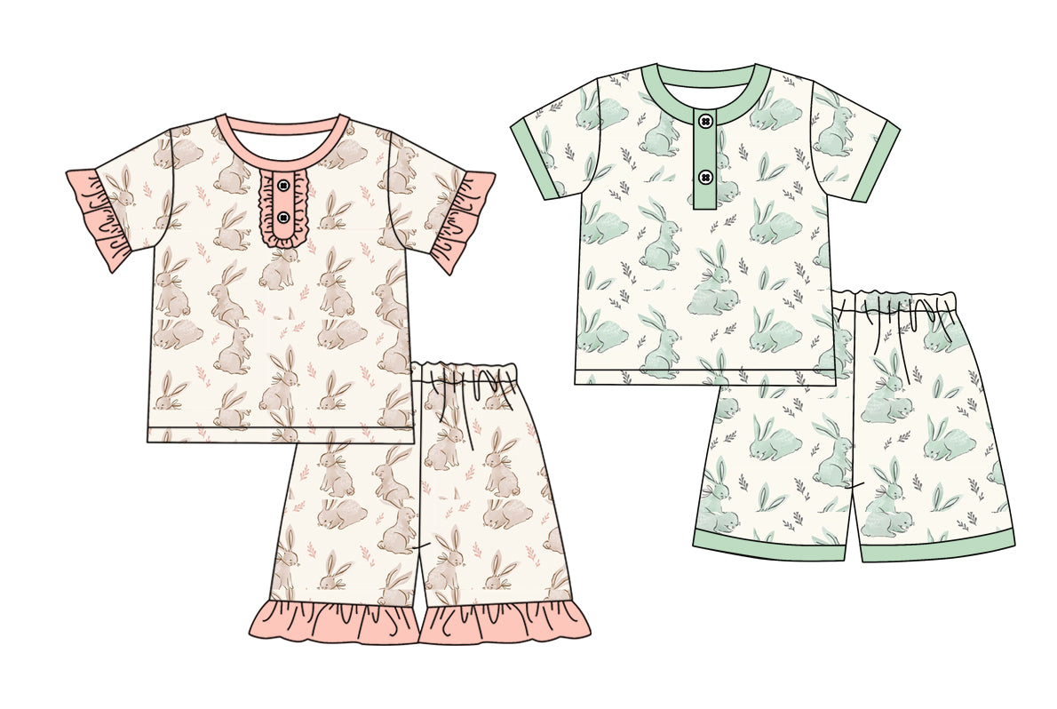 12.26 custom each style moq 5eta 4-6week Sibling Sister easter baby girls short sleeve shorts sets 1 and sets 2 match design