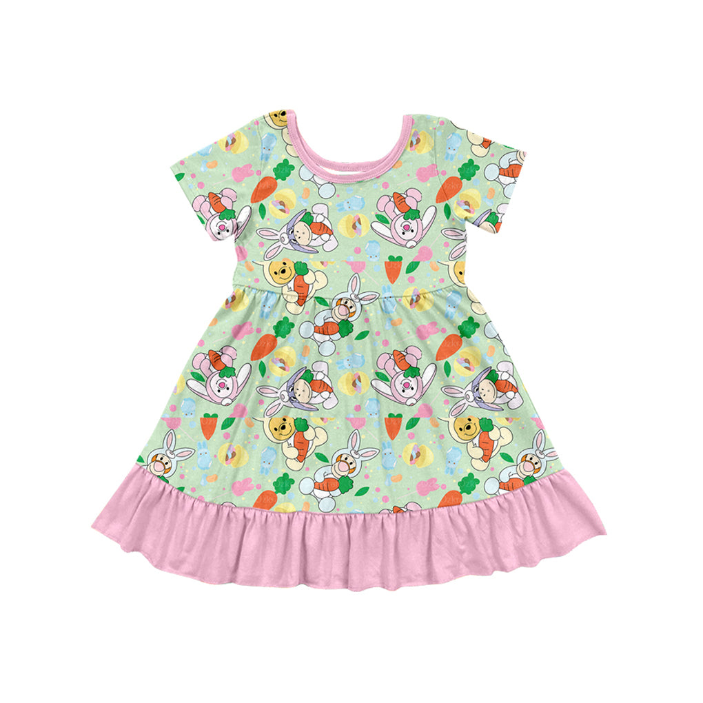 10.21 custom each style moq 5eta 4-6week Sibling Sister easter rabbit pink baby girl sets and dress and rompers match family design