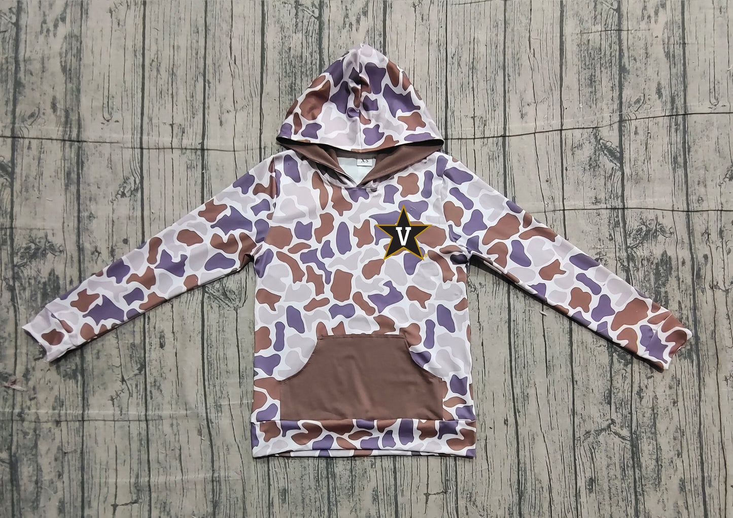 Custom moq 5 mix size milk silk baby boys clothes team camouflage summer hooded long sleeve top-25.11.20